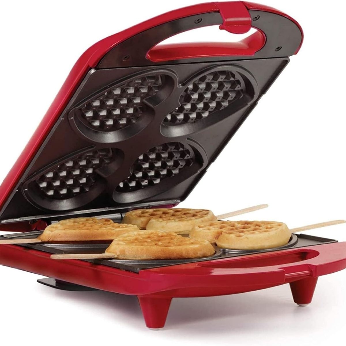 Red Non-Stick Heart Waffle Maker