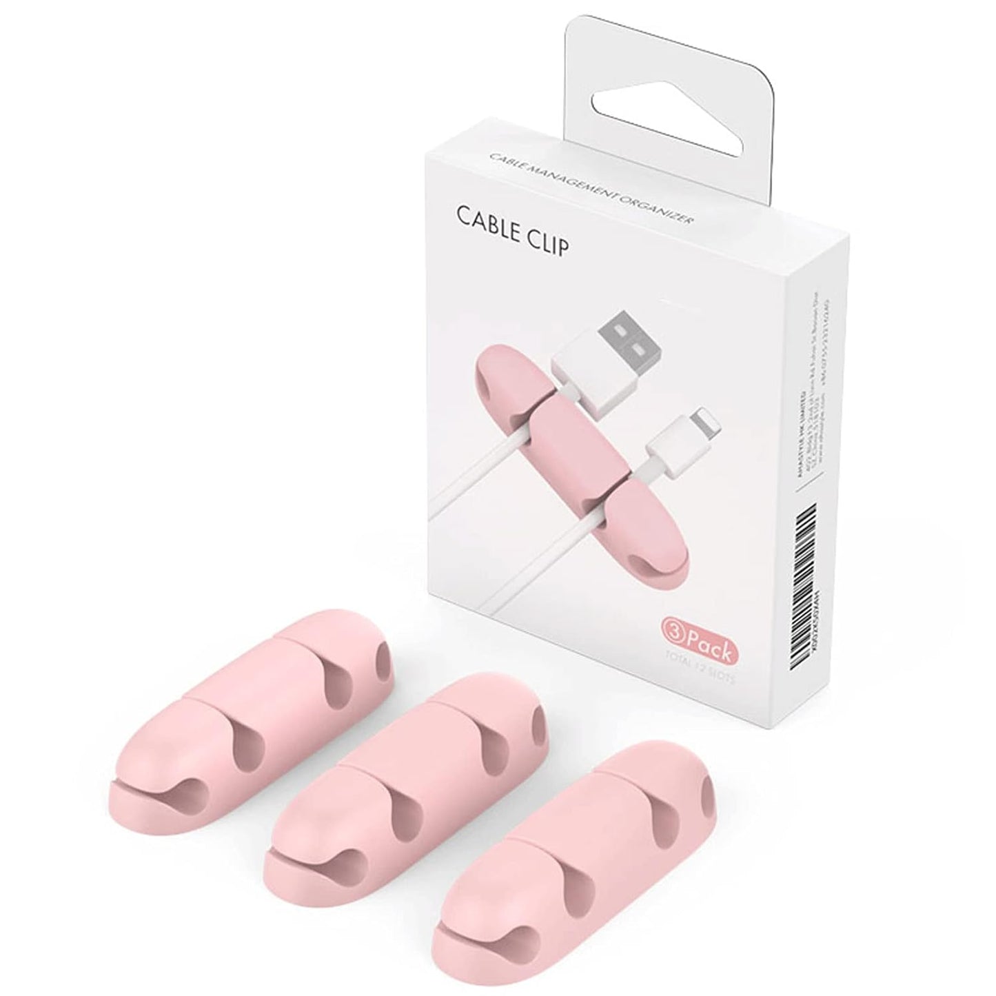 Cord Holders for Desk – 4-Slot Cable Organizer Clips (3-Pack)