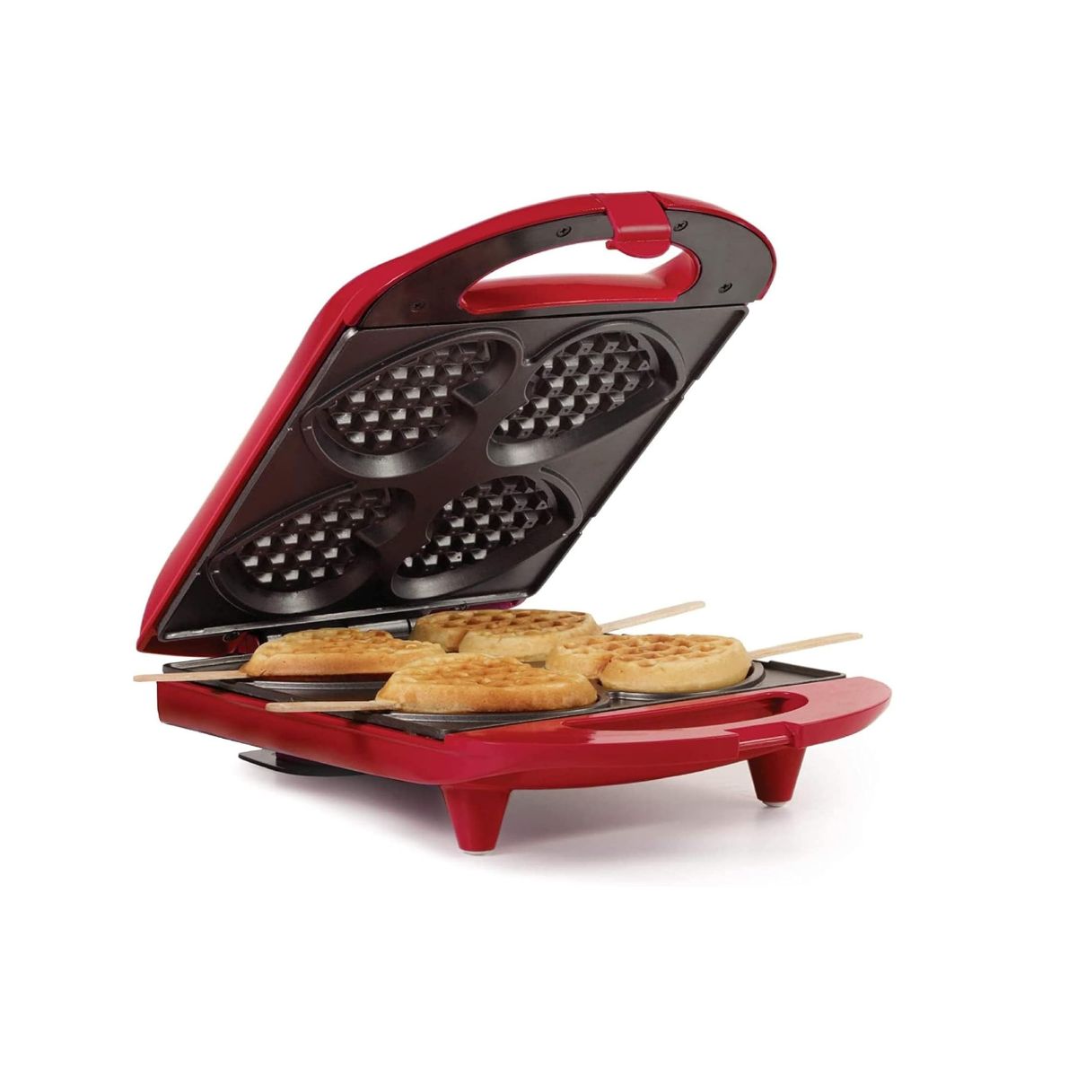 Red Non-Stick Heart Waffle Maker