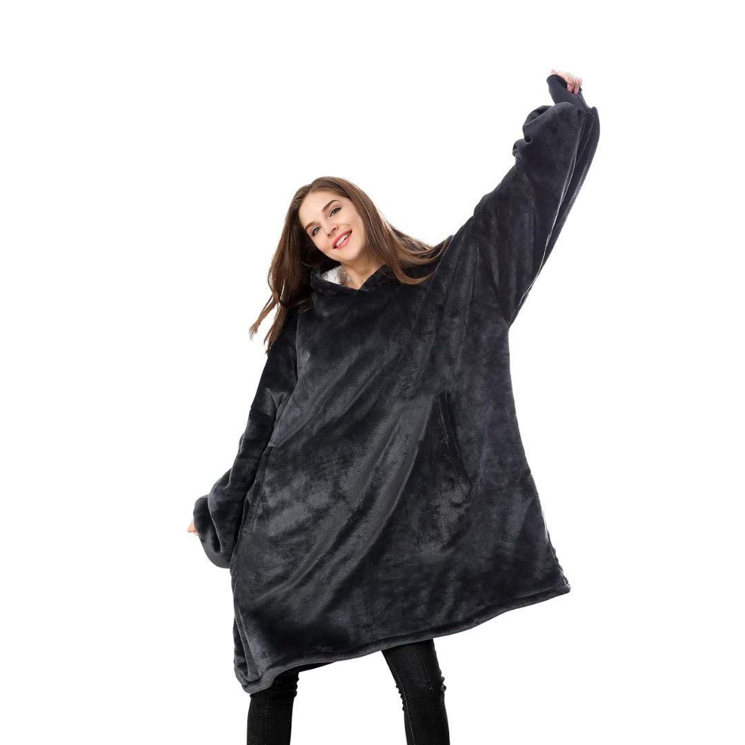 Oversized Sherpa Wearable Blanket Hoodie – Soft & Cozy for All