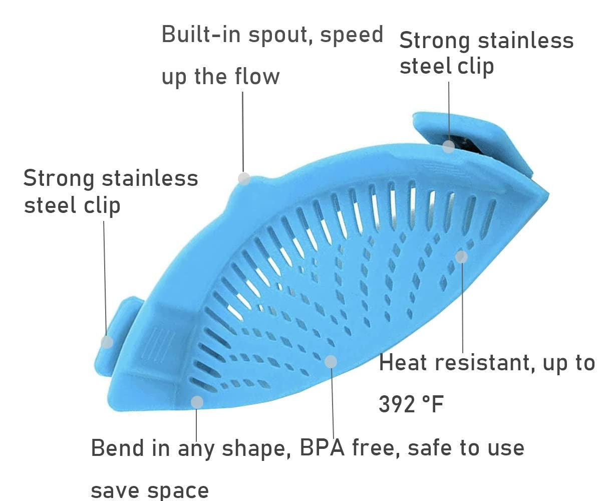 silicone clip on strainer
