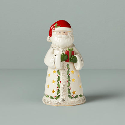 Holiday Santa Light-Up Figurine, Ivory