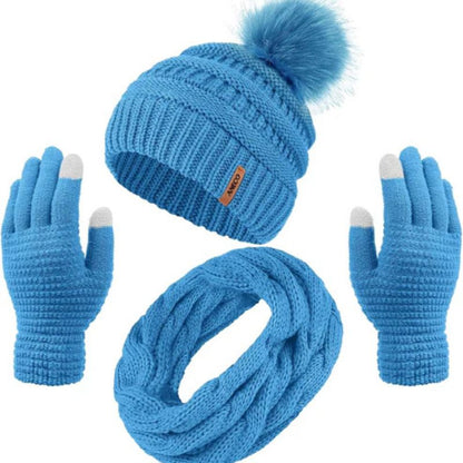 Women's Winter 3 Piece Set – Beanie, Scarf & Touchscreen Gloves