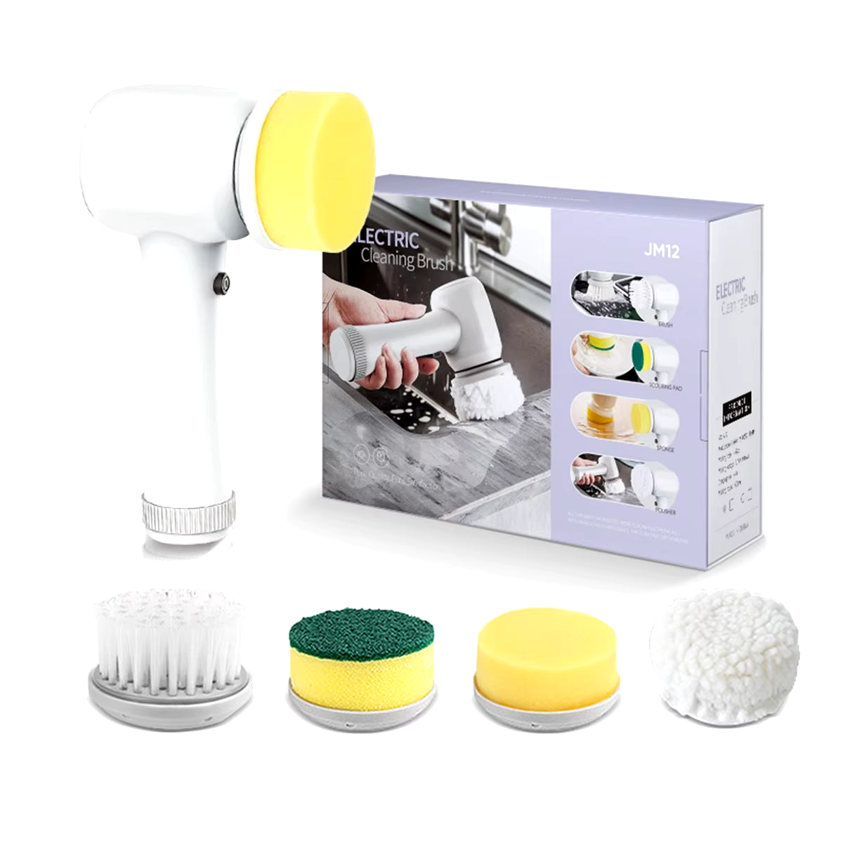 Small Rechargeable Spin Scrubber Kitchen Sink Dish 3 in 1 Multifunctional Handheld Electric Cleaning Brush