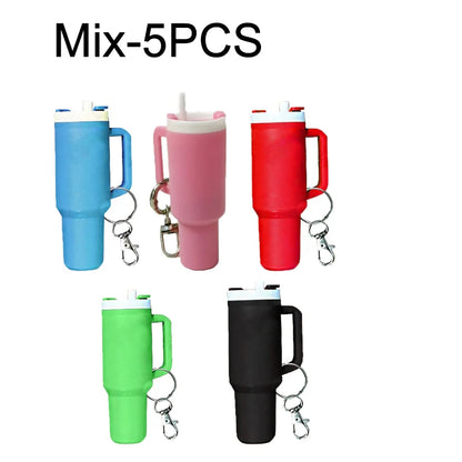 Colorful Mug Keychain Miniature Tumbler Cup Replica Keychain Chapstick Holder Charm Bar Stash Tumbler Mini Cup Keychain