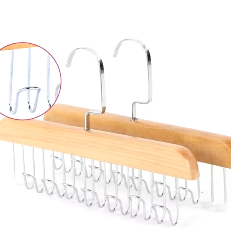 1Pc Solid Wood Clothes Drying Rack 8 Hooks Multi Purpose Clothes and Pants Hooks Portable Home Apartment Clothes Hanger