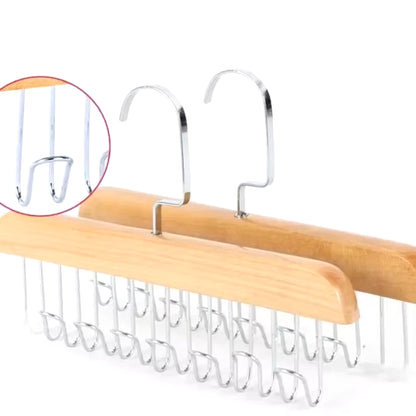 1Pc Solid Wood Clothes Drying Rack 8 Hooks Multi Purpose Clothes and Pants Hooks Portable Home Apartment Clothes Hanger