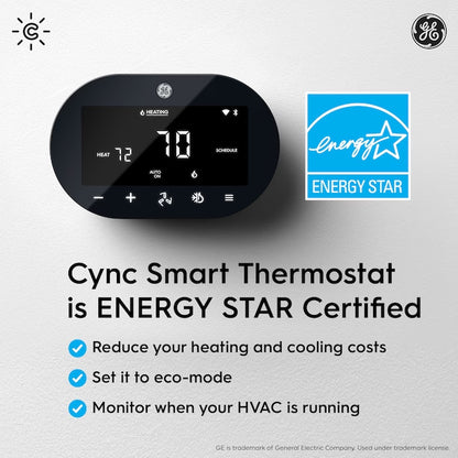 Black Smart Thermostat with Wi-Fi Compatibility