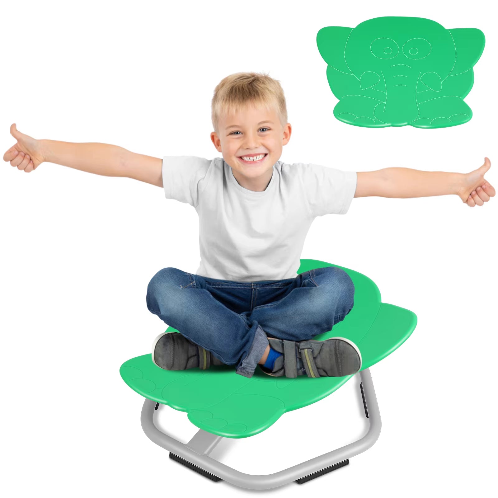 Metal Base Sensory Toys Chair for Kids,Elephant Sit and Spin Swivel Chair for Toddlers,Spinning Chair,Spinning Chair Wobble Chai