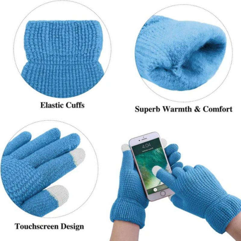Women's Winter 3 Piece Set – Beanie, Scarf & Touchscreen Gloves