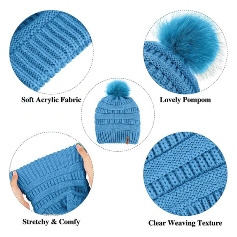 Women's Winter 3 Piece Set – Beanie, Scarf & Touchscreen Gloves