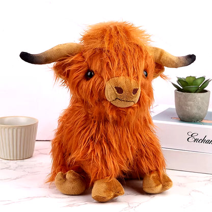 Simulation Highland Cow Plush Animal Doll Soft Stuffed Highland Cow Plush Toy Kawaii Kids Baby Gift Toy Home Room Decor