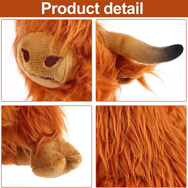 Simulation Highland Cow Plush Animal Doll Soft Stuffed Highland Cow Plush Toy Kawaii Kids Baby Gift Toy Home Room Decor