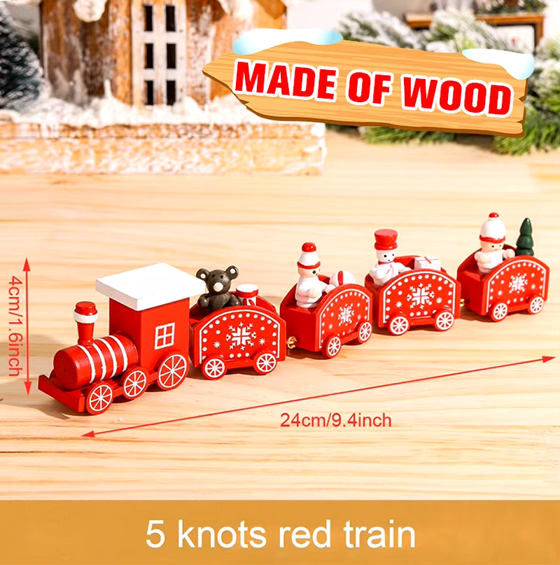 Christmas Wooden Train 2023 Xmas Ornament Merry Christmas Decorations for Home Cristmas Navidad Noel Gifts Happy New Year 2024