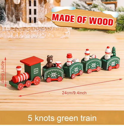 Christmas Wooden Train 2023 Xmas Ornament Merry Christmas Decorations for Home Cristmas Navidad Noel Gifts Happy New Year 2024