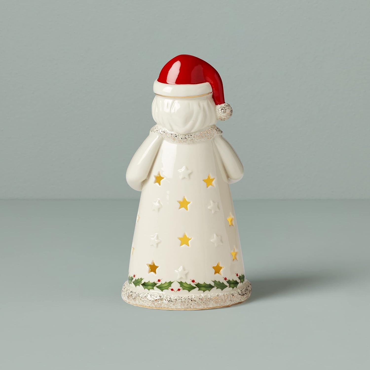 Holiday Santa Light-Up Figurine, Ivory