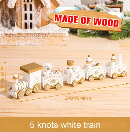 Christmas Wooden Train 2023 Xmas Ornament Merry Christmas Decorations for Home Cristmas Navidad Noel Gifts Happy New Year 2024