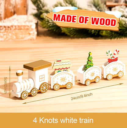 Christmas Wooden Train 2023 Xmas Ornament Merry Christmas Decorations for Home Cristmas Navidad Noel Gifts Happy New Year 2024