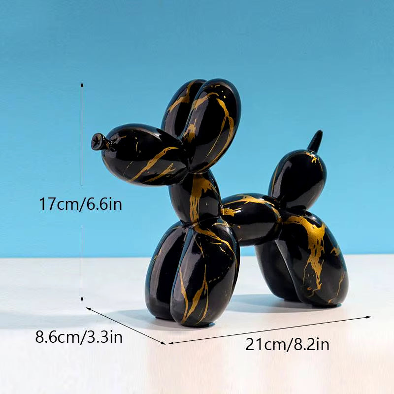 Resin Graffiti Balloon Dog Figurines for Interior Home Desktop Decoration Painting Colorful Art Animals Statue Crafts Decor Item