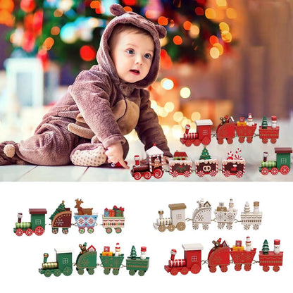 Christmas Wooden Train 2023 Xmas Ornament Merry Christmas Decorations for Home Cristmas Navidad Noel Gifts Happy New Year 2024