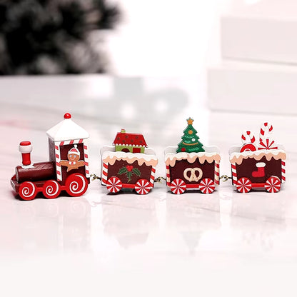 Christmas Wooden Train 2023 Xmas Ornament Merry Christmas Decorations for Home Cristmas Navidad Noel Gifts Happy New Year 2024