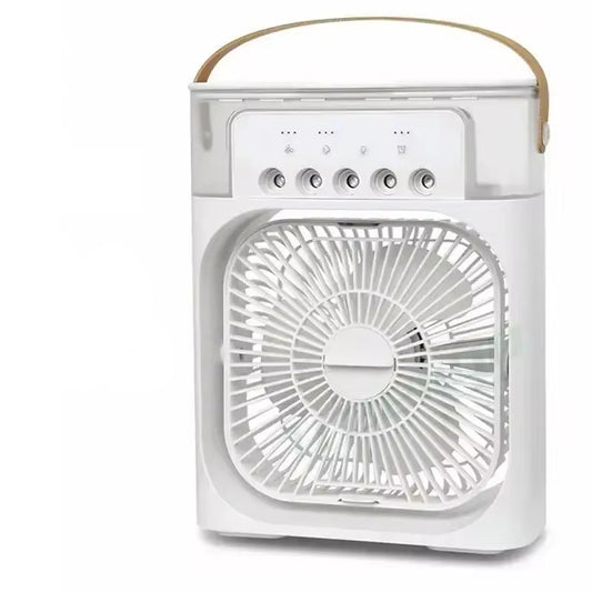 Water Mist Electric Fan Air Humidifier LED Night Light Suitable for Families Portable Air Conditioner Triple Cooler Cooling Home