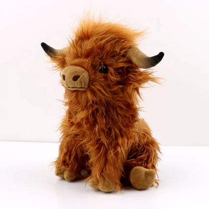 Simulation Highland Cow Plush Animal Doll Soft Stuffed Highland Cow Plush Toy Kawaii Kids Baby Gift Toy Home Room Decor