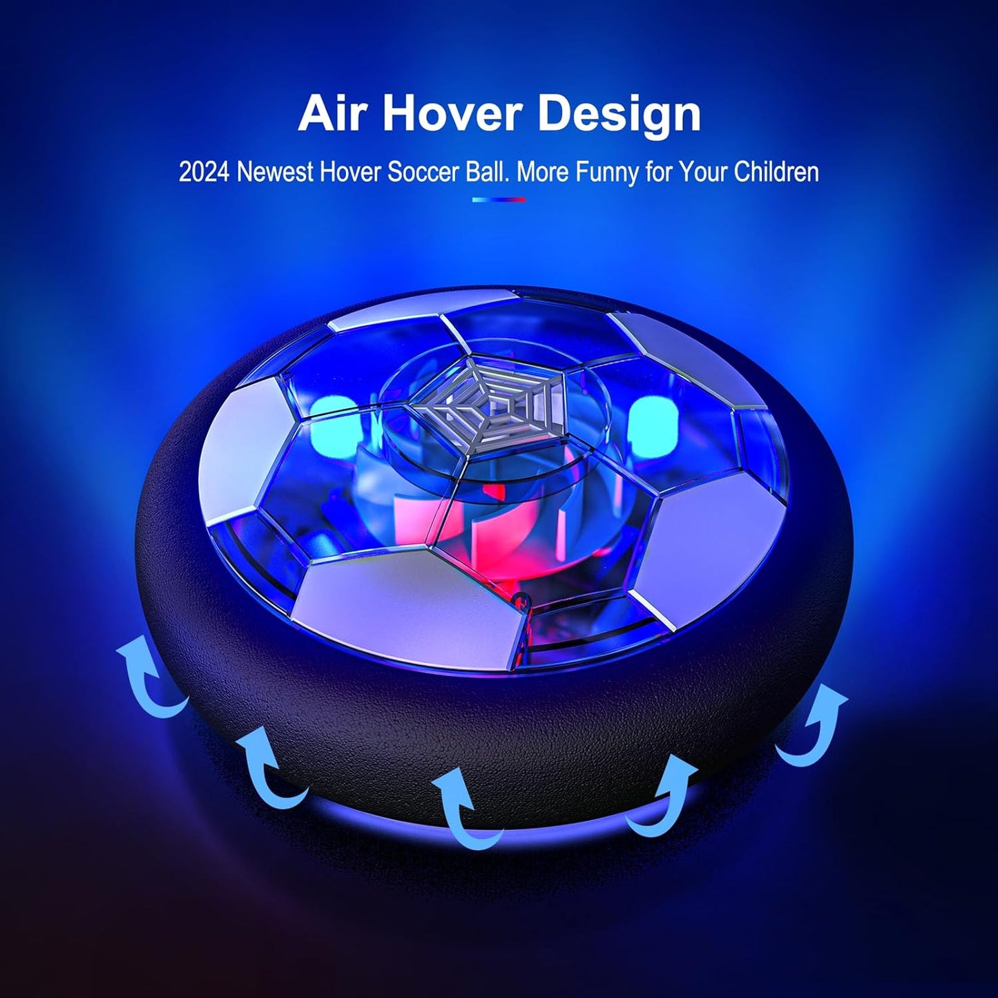 Hover Soccer Ball, 3-In-1 Indoor and Outdoor Soccer Ball, Hover Hockey Set for Kids Ages 3 4 5 6 7 8-12, Rechargeable LED Birthday Gift Soccer Games Toys for Boys