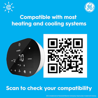 Black Smart Thermostat with Wi-Fi Compatibility