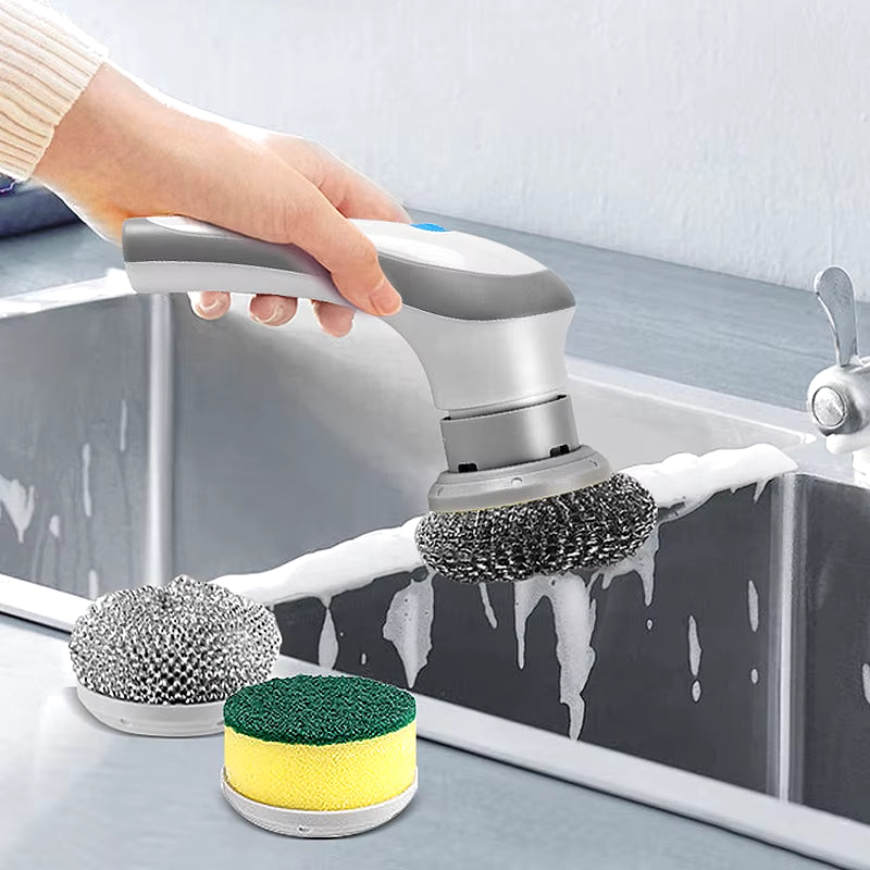 Small Rechargeable Spin Scrubber Kitchen Sink Dish 3 in 1 Multifunctional Handheld Electric Cleaning Brush