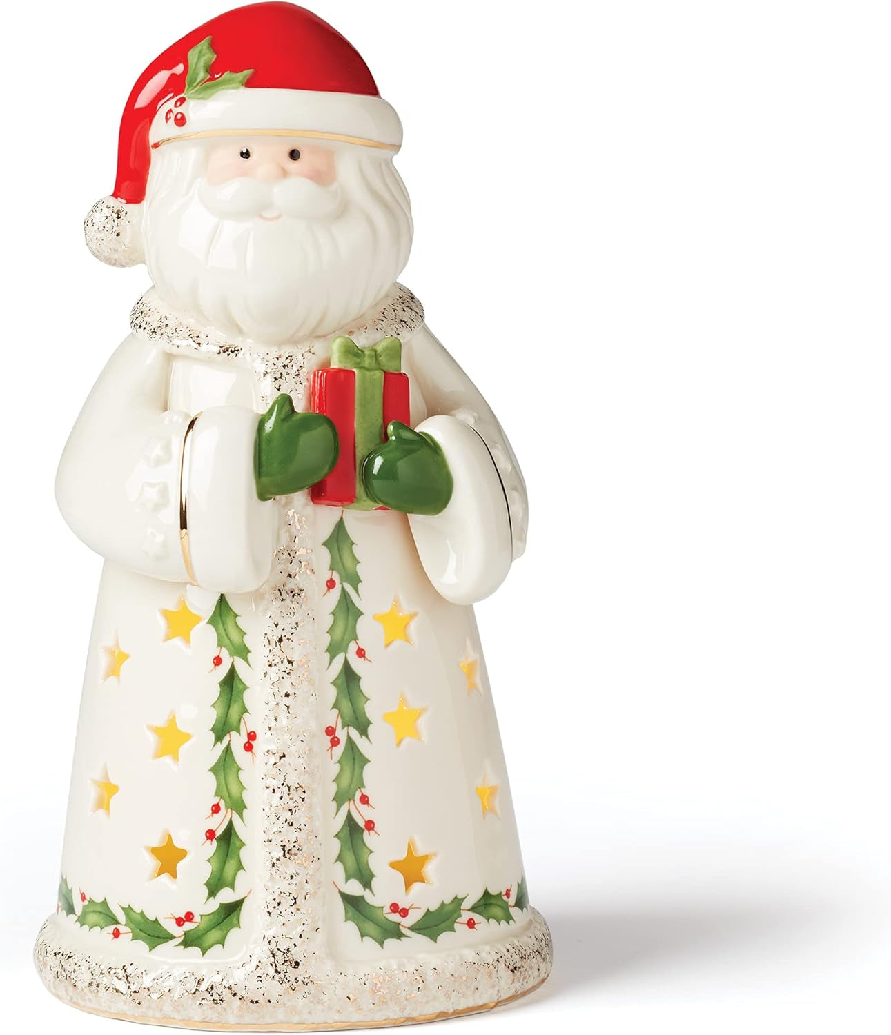 Holiday Santa Light-Up Figurine, Ivory