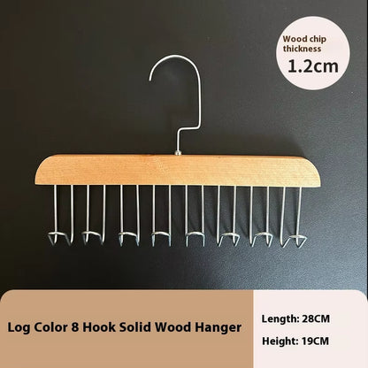 1Pc Solid Wood Clothes Drying Rack 8 Hooks Multi Purpose Clothes and Pants Hooks Portable Home Apartment Clothes Hanger