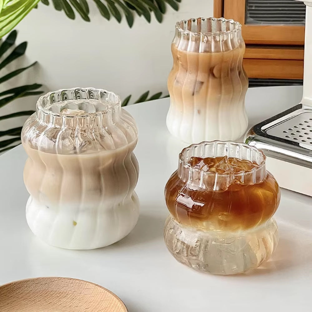 650Ml Glass Cold Coffee Cup Retro Mug Transparent Water Tea Drinkware Milk Juice Mugs Cup Tumblers Wine Glasses Cocktail Whisky