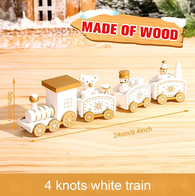 Christmas Wooden Train 2023 Xmas Ornament Merry Christmas Decorations for Home Cristmas Navidad Noel Gifts Happy New Year 2024