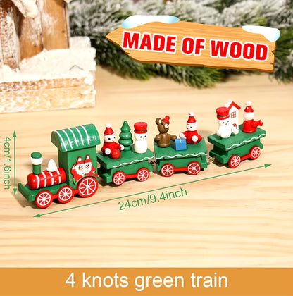 Christmas Wooden Train 2023 Xmas Ornament Merry Christmas Decorations for Home Cristmas Navidad Noel Gifts Happy New Year 2024